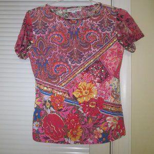 ❤️RARE MISS SIXTY OF ITALY Top Sequins Flowers Beads Sz XL 35 Bust